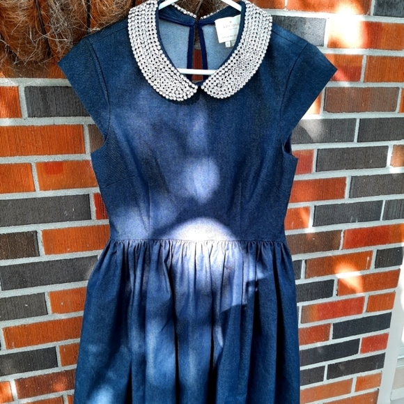 kate spade Dresses & Skirts - Kate Spade denim and rhinestone dress🦄